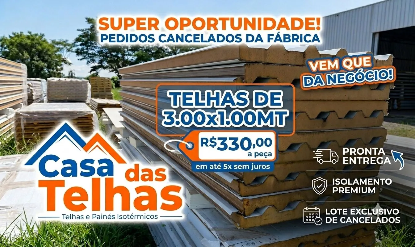 Painel isotérmico mostrando corte lateral com núcleo PIR visível